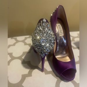 New Purple and crystal open twos luxury party high heels shoes